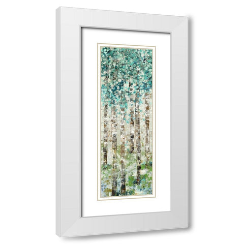 Foliage I White Modern Wood Framed Art Print with Double Matting by Woods, Maya