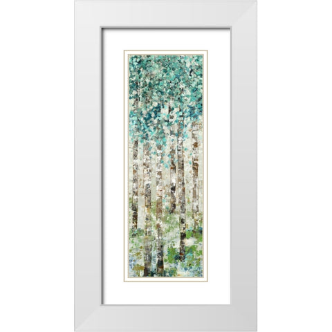 Foliage I White Modern Wood Framed Art Print with Double Matting by Woods, Maya
