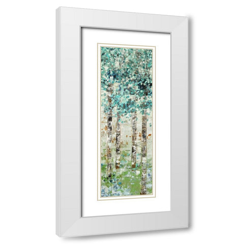 Foliage II White Modern Wood Framed Art Print with Double Matting by Woods, Maya