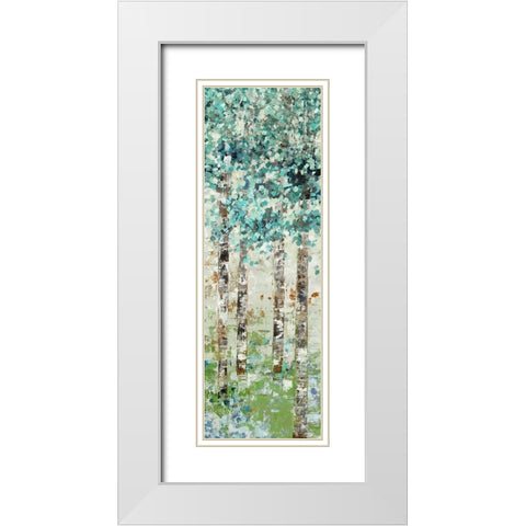 Foliage II White Modern Wood Framed Art Print with Double Matting by Woods, Maya