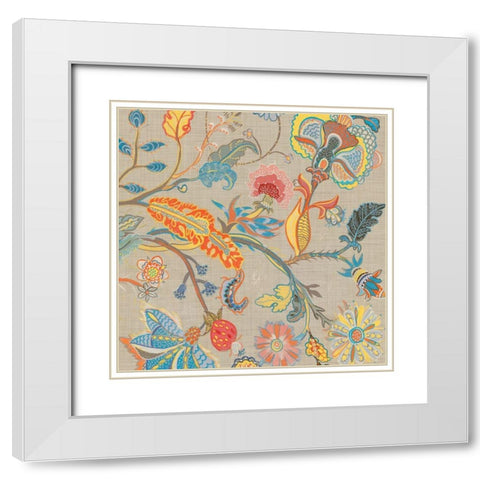 Folklore I White Modern Wood Framed Art Print with Double Matting by Woods, Maya