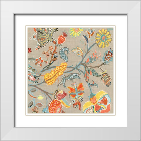 Folklore II White Modern Wood Framed Art Print with Double Matting by Woods, Maya