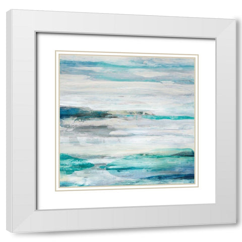Sea Foam II White Modern Wood Framed Art Print with Double Matting by Woods, Maya