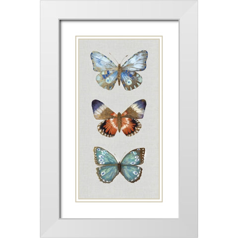 Catching Butterflies I  White Modern Wood Framed Art Print with Double Matting by Woods, Maya