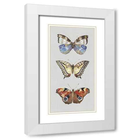 Catching Butterflies II  White Modern Wood Framed Art Print with Double Matting by Woods, Maya