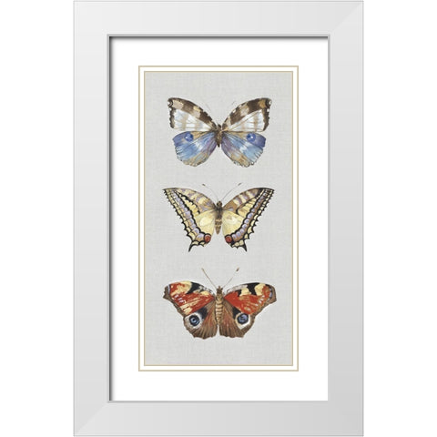 Catching Butterflies II  White Modern Wood Framed Art Print with Double Matting by Woods, Maya