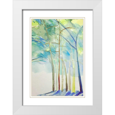 Majestic Woodland I  White Modern Wood Framed Art Print with Double Matting by Woods, Maya