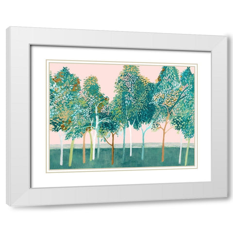 Shawree Forest I White Modern Wood Framed Art Print with Double Matting by Woods, Maya