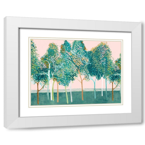 Shawree Forest II White Modern Wood Framed Art Print with Double Matting by Woods, Maya