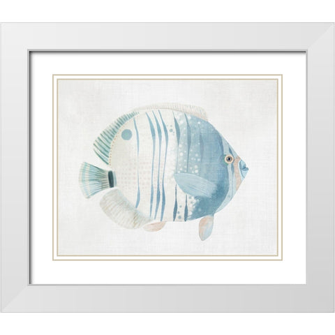 Blue SpotfishÂ  White Modern Wood Framed Art Print with Double Matting by Woods, Maya