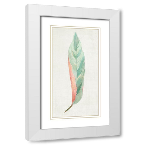 Ginger Leaf I White Modern Wood Framed Art Print with Double Matting by Woods, Maya