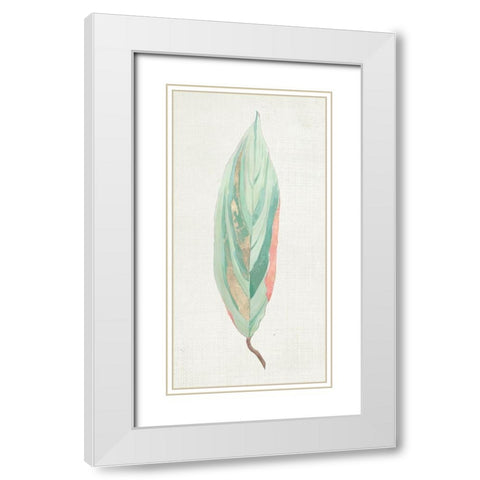 Ginger Leaf II White Modern Wood Framed Art Print with Double Matting by Woods, Maya