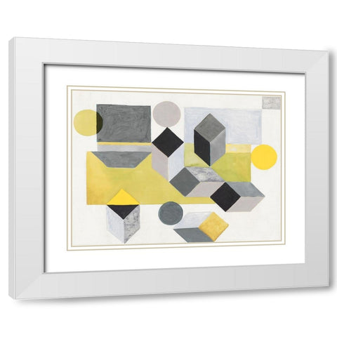 Our Own Paths I -Yellow Version White Modern Wood Framed Art Print with Double Matting by Woods, Maya