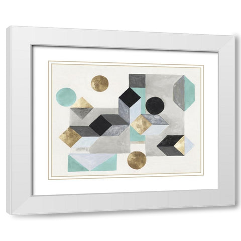 Our Own Paths II  White Modern Wood Framed Art Print with Double Matting by Woods, Maya
