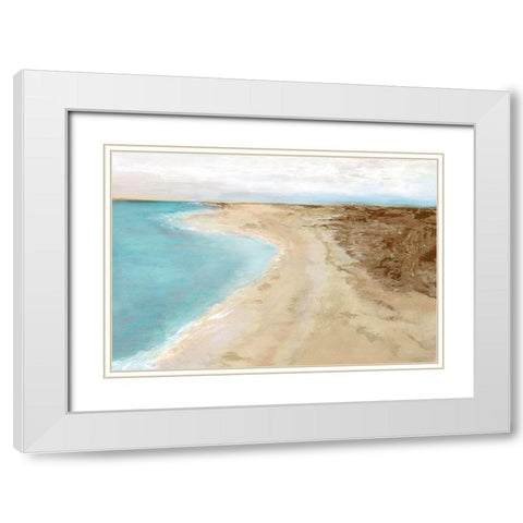 Coastal Stroll II White Modern Wood Framed Art Print with Double Matting by Woods, Maya