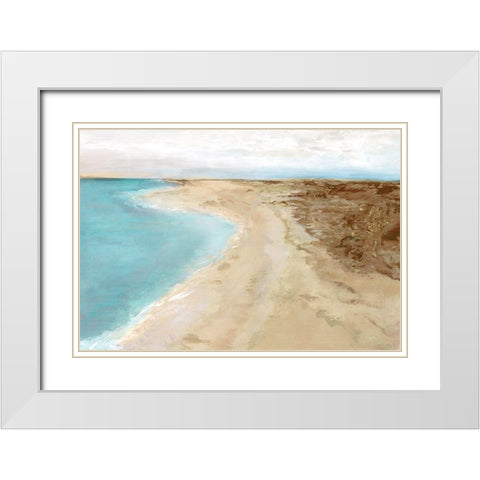 Coastal Stroll II White Modern Wood Framed Art Print with Double Matting by Woods, Maya