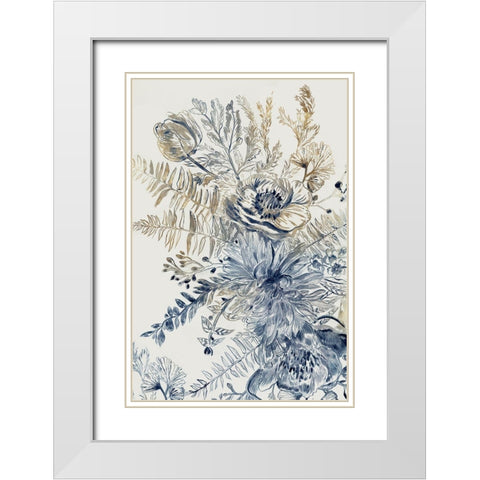 Royal Blue II White Modern Wood Framed Art Print with Double Matting by Woods, Maya