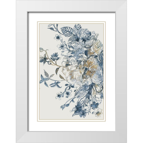 Royal Blue III White Modern Wood Framed Art Print with Double Matting by Woods, Maya