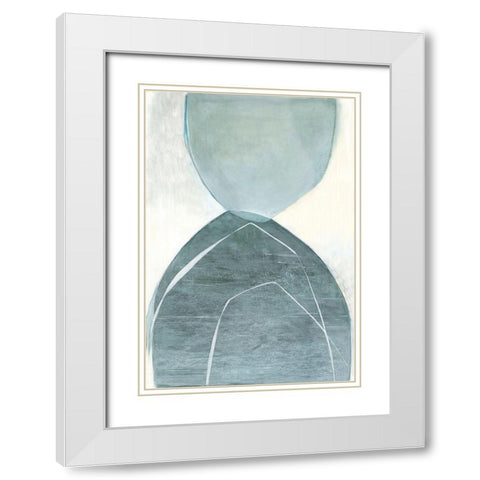 Blue Overlay  White Modern Wood Framed Art Print with Double Matting by Woods, Maya