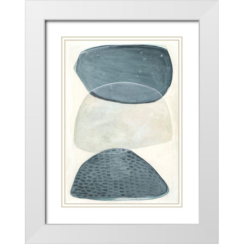 Dreams of Blue  White Modern Wood Framed Art Print with Double Matting by Woods, Maya