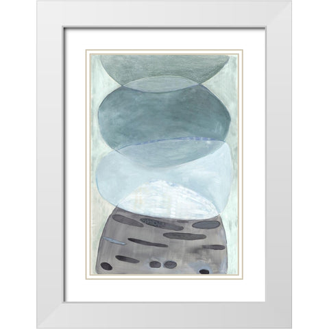 Proejction of Blue  White Modern Wood Framed Art Print with Double Matting by Woods, Maya