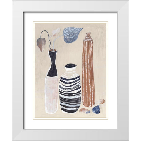 Summer Vase I  White Modern Wood Framed Art Print with Double Matting by Woods, Maya