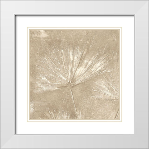 Golden Fall Leaves II White Modern Wood Framed Art Print with Double Matting by Woods, Maya