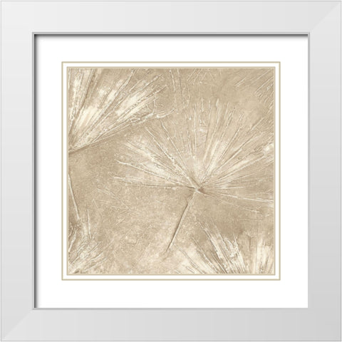 Golden Fall Leaves III White Modern Wood Framed Art Print with Double Matting by Woods, Maya