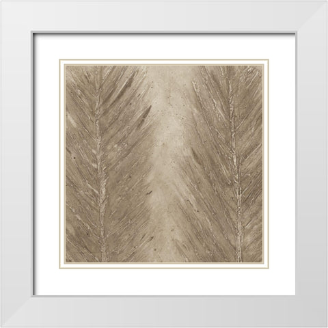 Golden Feathers II White Modern Wood Framed Art Print with Double Matting by Woods, Maya