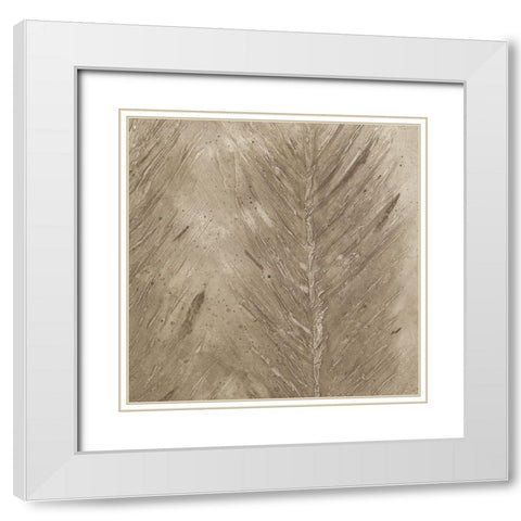 Golden Feathers III White Modern Wood Framed Art Print with Double Matting by Woods, Maya