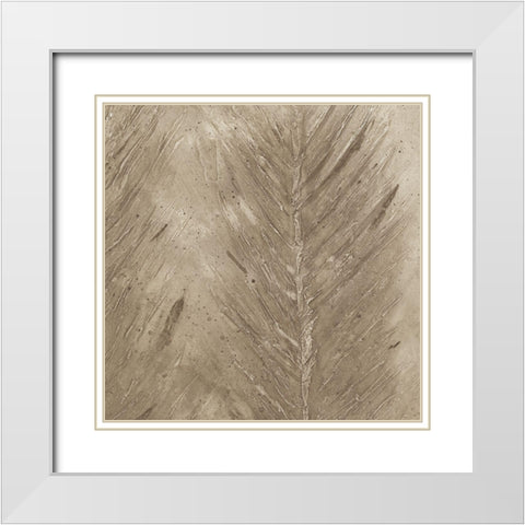Golden Feathers III White Modern Wood Framed Art Print with Double Matting by Woods, Maya