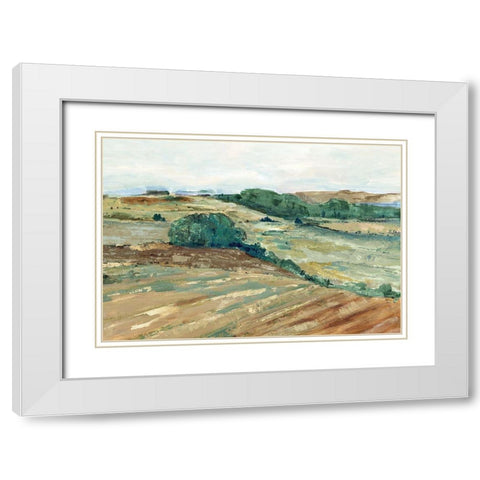Green Prarie  White Modern Wood Framed Art Print with Double Matting by Woods, Maya