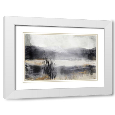 Still Blue Water I  White Modern Wood Framed Art Print with Double Matting by Woods, Maya