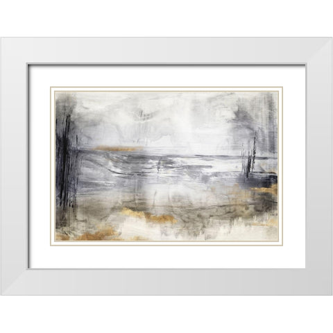 Still Blue Water II  White Modern Wood Framed Art Print with Double Matting by Woods, Maya
