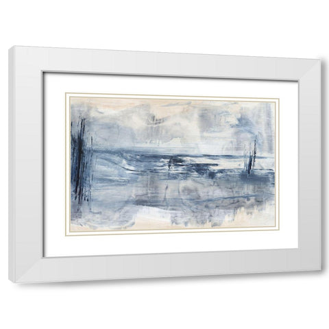 Still Blue Water II  White Modern Wood Framed Art Print with Double Matting by Woods, Maya