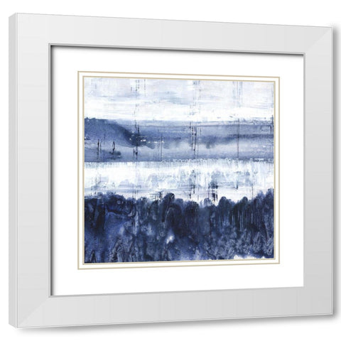 Indigo Landscape  White Modern Wood Framed Art Print with Double Matting by Woods, Maya