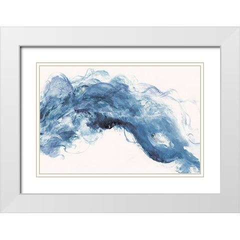 Blue Haze  White Modern Wood Framed Art Print with Double Matting by Woods, Maya