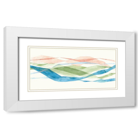 Ripples of Blue I  White Modern Wood Framed Art Print with Double Matting by Woods, Maya