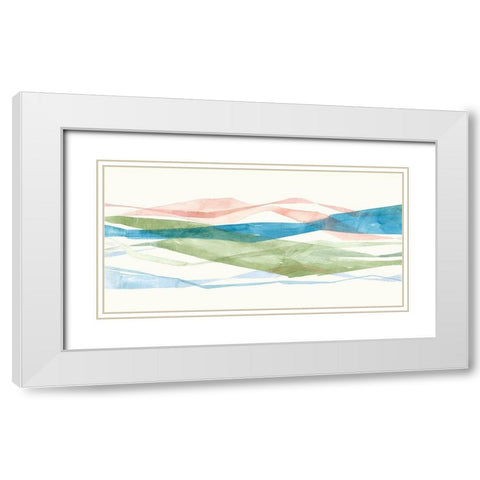 Ripples of Blue II  White Modern Wood Framed Art Print with Double Matting by Woods, Maya