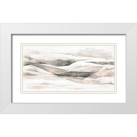 Blush Ripples  White Modern Wood Framed Art Print with Double Matting by Woods, Maya