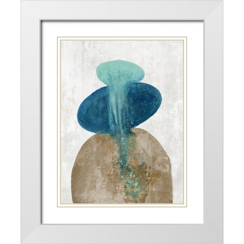 Galaxy of Blue  White Modern Wood Framed Art Print with Double Matting by Woods, Maya