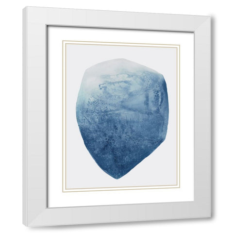 Luminous Blue I  White Modern Wood Framed Art Print with Double Matting by Woods, Maya