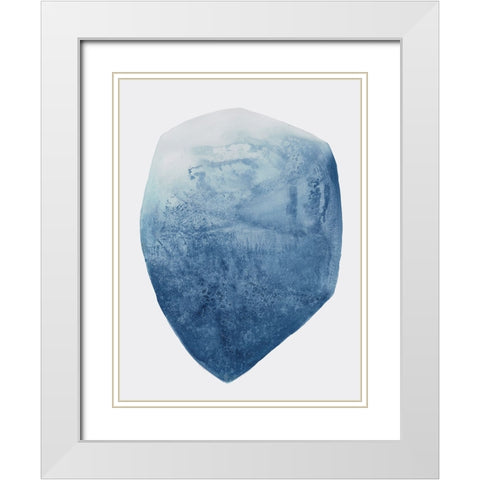 Luminous Blue I  White Modern Wood Framed Art Print with Double Matting by Woods, Maya