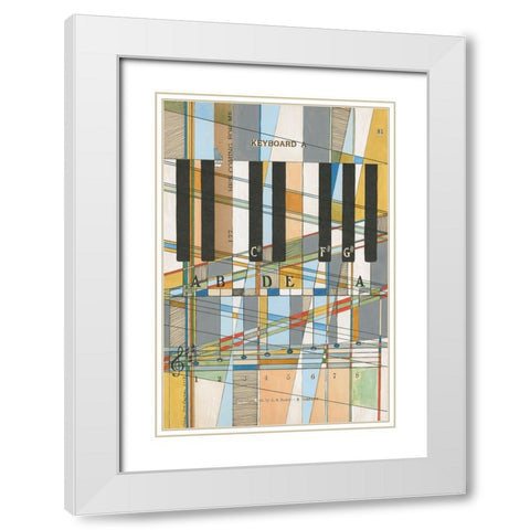 Keyboard White Modern Wood Framed Art Print with Double Matting by Galapon, Nikki