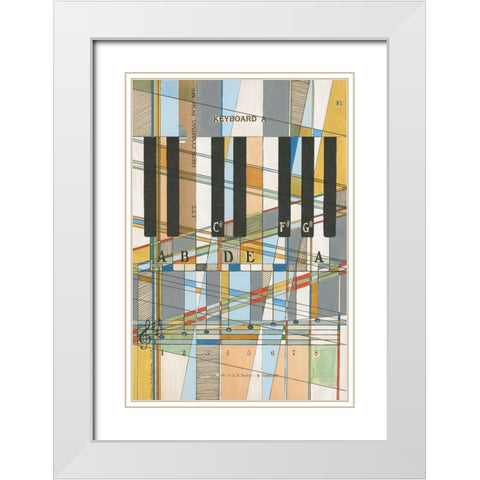 Keyboard White Modern Wood Framed Art Print with Double Matting by Galapon, Nikki