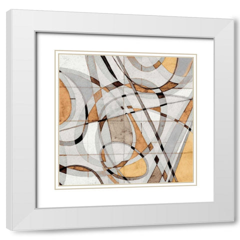 Kaleidoscope I White Modern Wood Framed Art Print with Double Matting by Galapon, Nikki