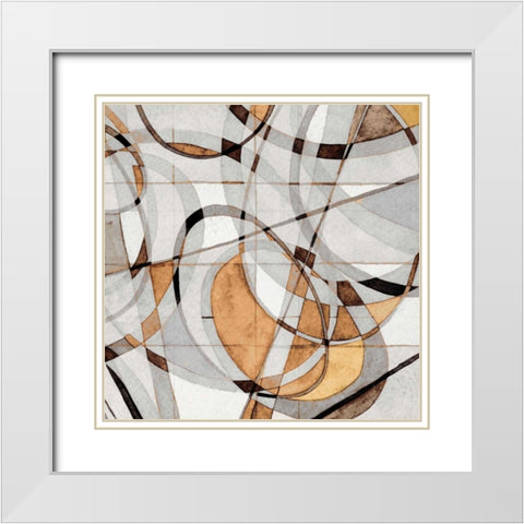 Kaleidoscope II White Modern Wood Framed Art Print with Double Matting by Galapon, Nikki