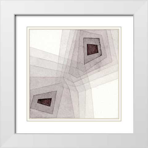 Meld III White Modern Wood Framed Art Print with Double Matting by Nikki Galapon