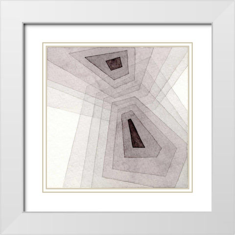Meld V  White Modern Wood Framed Art Print with Double Matting by Galapon, Nikki