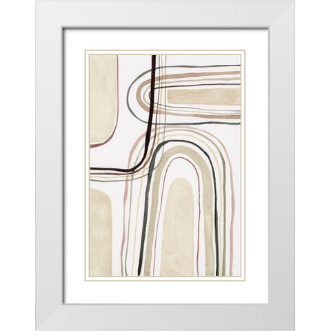 Arounds I  White Modern Wood Framed Art Print with Double Matting by Galapon, Nikki